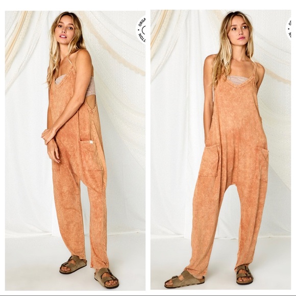 Mineral washed organic cotton Harem Jumpsuit - Picture 2 of 8
